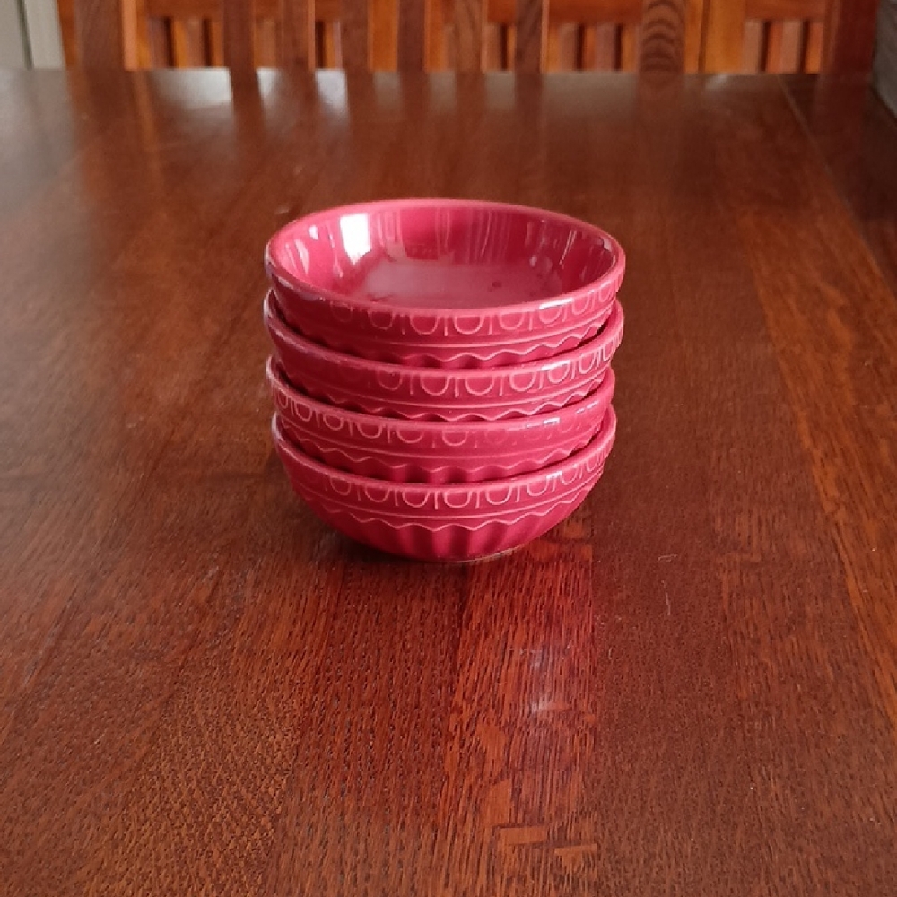 JCP Penney Home Red Provence Stoneware Ramekins Bowls